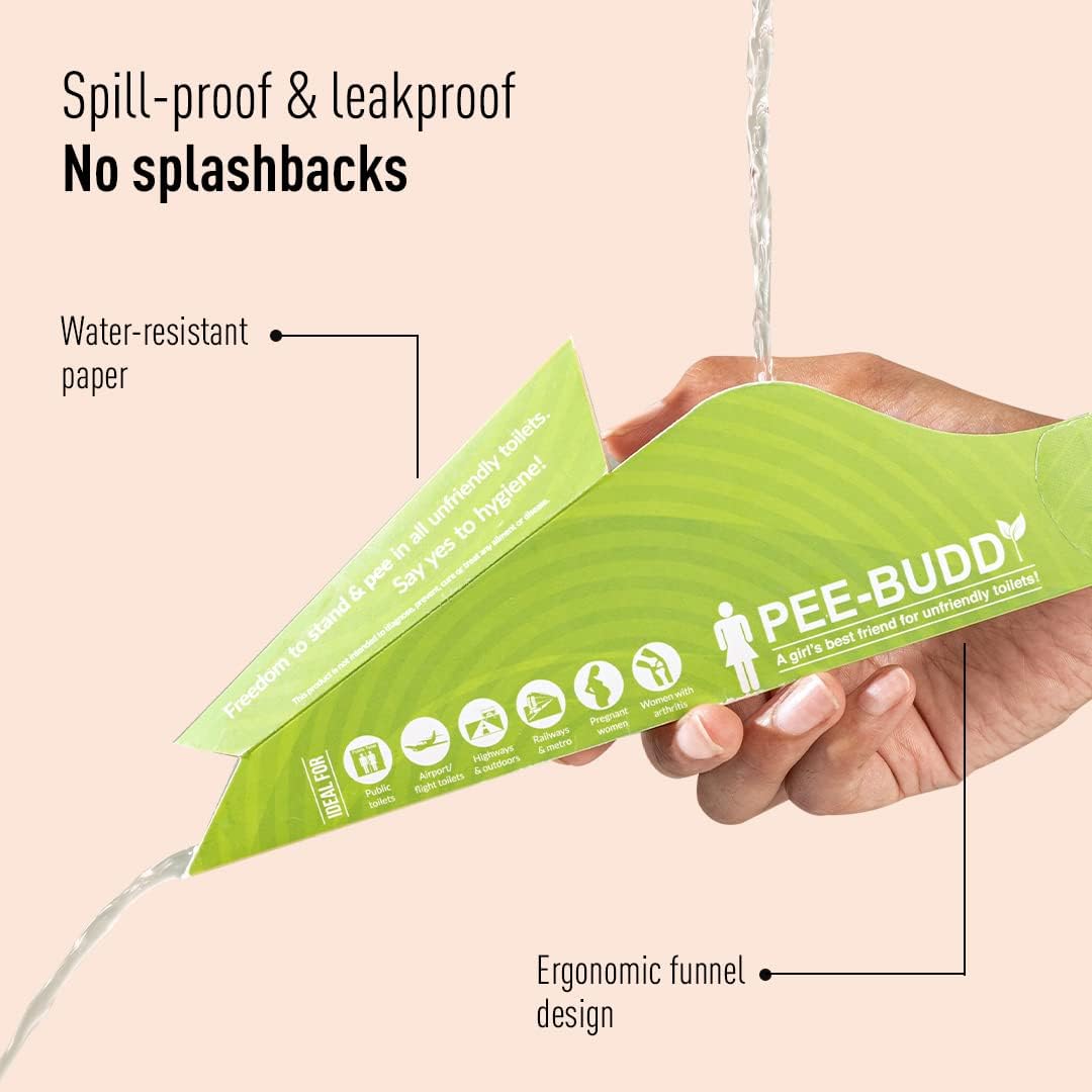 PEE BUDDY Urinal aus Pappe Pipi Trichter für Frauen, Pinkeln im Stehen, Urinierhilfe für Frauen Antibacterial Pipi Trichter für Frauen
