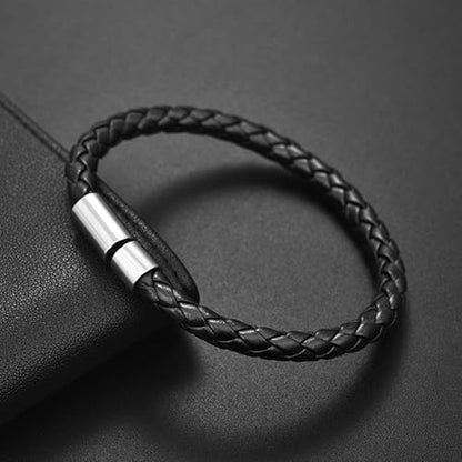 YouBella Bracelets for Men and Boys Black Leather Bracelet for Men | European Hot Retro Style Leather Band Bracelets for Men | Birthday Gift for Men and Boys Anniversary Gift for Husband (Style 1)