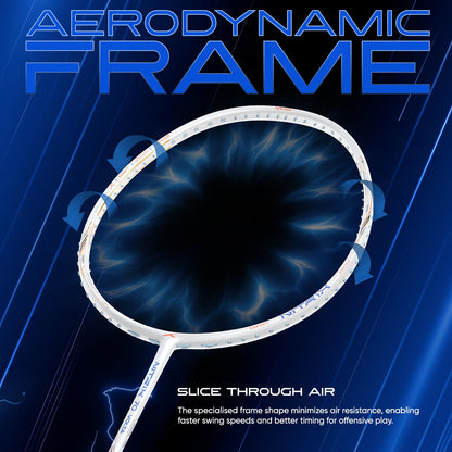 Hundred Nitrix 70 Volta Badmintonschläger mit Vollschutz | ≤32 lbs | Kopfschwer – Kraft und Geschwindigkeit | Hochwertige Carbon-Konstruktion | Aggressive Smashes und schnelle Clears (Weiß/Kupfer)