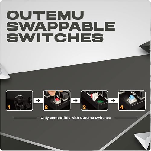 Cosmic Byte CB-GK-36 Artemis 68Key Per Key RGB Kabelgebundenes mechanisches Tastatur mit austauschbaren blauen Outemu-Schaltern und Software (Weiß)