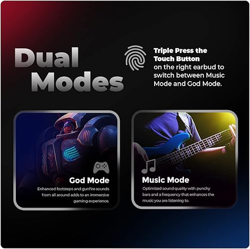 Cosmic Byte CosmoBuds X200 True Wireless Earbuds (TWS), BT 5.3, 38 ms Latenz GOD Mode™, Musikmodus, 40 Stunden, ENC, IPX5, Sprachassistent