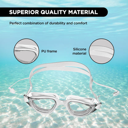 Endless EL1002 Stylish Swimming Goggle with Anti-Fog and UV Protection Material : Silicon, Plastic | With Adjustable Strap and Ear Buds | Soft Silicon Gasket for Leak Proof | With Hard Case			