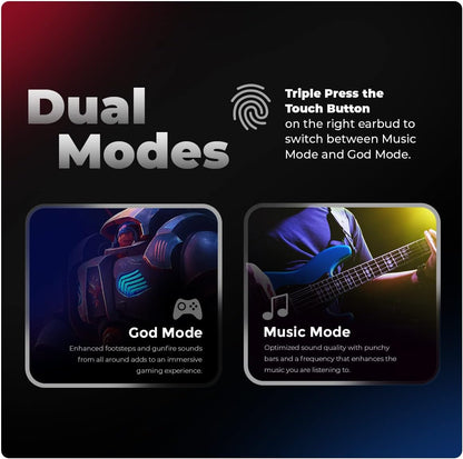 Cosmic Byte CosmoBuds X200 True Wireless Earbuds (TWS), BT 5.3, 38 ms Latenz GOD Mode™, Musikmodus, 40 Stunden, ENC, IPX5, Sprachassistent