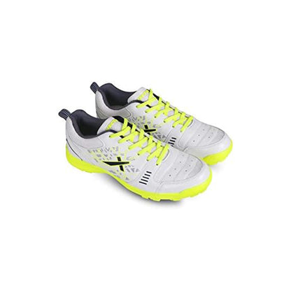 Vector X Blaster-22 Yards Cricket Shoes | Color: White &amp; Green | Size: 4 UK/ 5US/ 38EU | For Men & Boys | Material: Synthetic | High quality rubber outsole with rounded studs