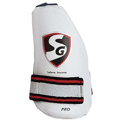 SG Pro LH Inner Thigh Pad | Farbe: Weiß | Größe: Erwachsene | Material: Polyurethan (PU) | Für Männer & Jungen | Verstellbar | Elastische Klettbänder | Hochdichter Schaumstoff | Weiche, absorbierende Netzrückseite