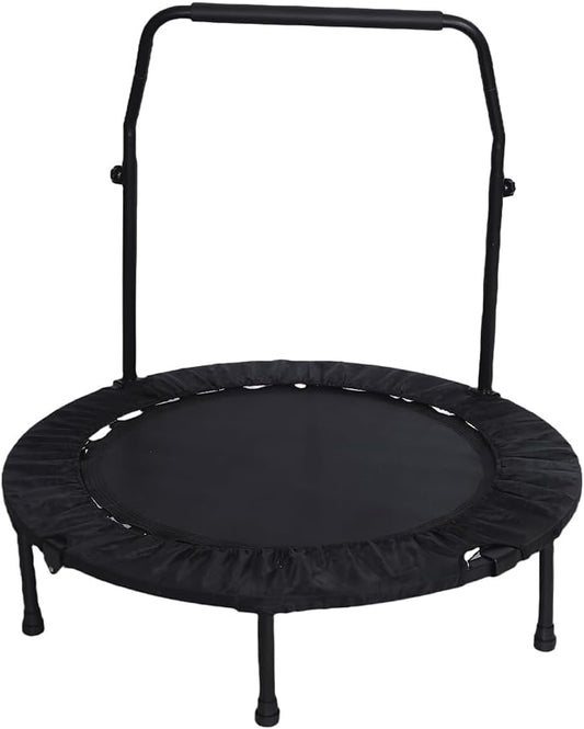 Endless 40“ faltbares Mini-Trampolin mit Griff und Max. Belastung 220 Kg | Schwarz & Rot | Material: Legierter Stahl, Nylon | Indoor und Outdoor Fitness Workouts | Anti-Rutsch | Perfekt für Aerobic-Übungen