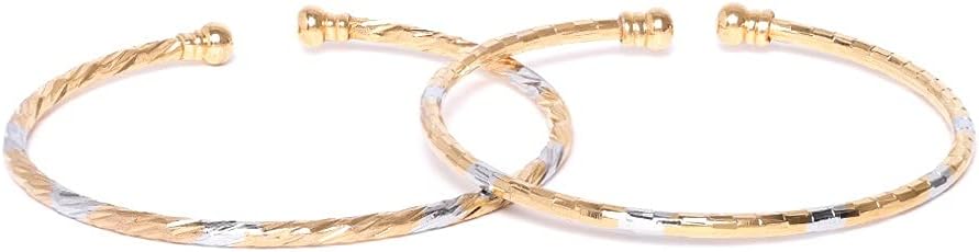 YouBella Silber und Gold Basismetall vergoldet Stilvolle verstellbare Armband für Mädchen und Frauen (Combo von 2)