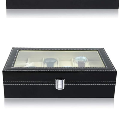 YouBella Jewelry and Watch Organizer Box for Men and Women Watch Case Holder Organizer Case with 12 Slots for Watches in PU Leather