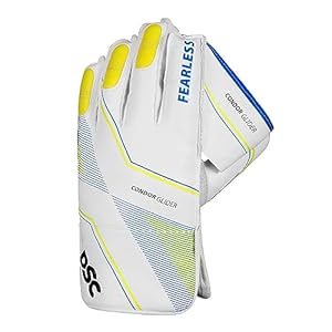 DSC Condor Glider Cricket-Wicket-Handschuhe aus Leder für Herren | Größe – Jungen | Verwendung für Wicket Keeping und Batting