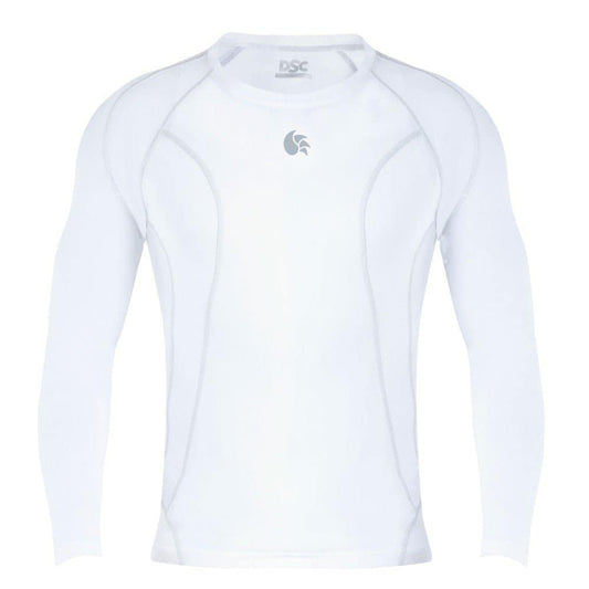 DSC Full Sleeve Compression Top Cricket T-Shirt (WEISS) | Leichtes Gewicht | Komfortabel | Stylisch