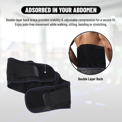 Endless Lendenwirbelgurte zur Linderung von Schmerzen im unteren Rückenbereich mit 6 Stützen | Schwarz | Material: Acrylnitril-Butadien-Styrol | Rückenstützen für Bandscheibenvorfälle, Ischias | Atmungsaktiver Gürtel für Männer/Frauen