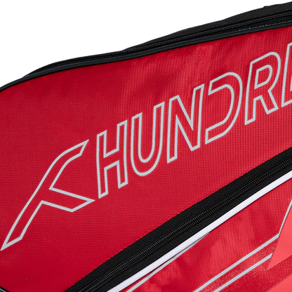 Hundred Two Step Kitbag – Dual Compartment Sports Bag with Front Pouch | Durable Zips, Adjustable Padded Straps & Comfortable Hand Grip | Ideal for Badminton, Tennis & Gym (Red)