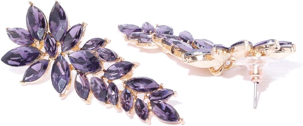 YouBella Schmuckgeschenke Stilvolle, moderne westliche Ohrringe Vergoldete Kristallohrringe für Mädchen und Frauen (lila)