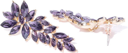 YouBella Schmuckgeschenke Stilvolle, moderne westliche Ohrringe Vergoldete Kristallohrringe für Mädchen und Frauen (lila)