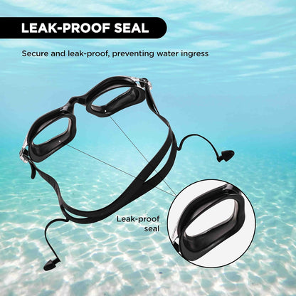 Endless EL1002 Stylish Swimming Goggle with Anti-Fog and UV Protection Material : Silicon, Plastic | With Adjustable Strap and Ear Buds | Soft Silicon Gasket for Leak Proof | With Hard Case			