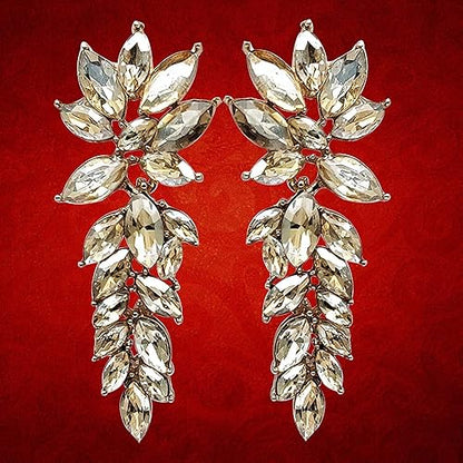 YouBella Jewellery Ohrringe für Frauen Kristallohrringe für Mädchen und Frauen (Weinrot)