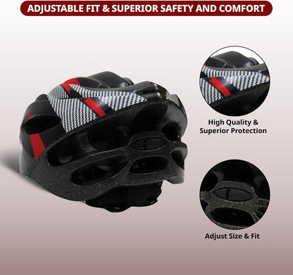 Endless EL1049 Cycle and Skates Helmet with Adjustable Strap | with Inside Cushioning Padding for Comfort | for Adults, Women and Men| Free Size| Material : Polycarbonate, EPS
