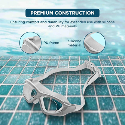 Endless EL1007 Premium-Schwimmbrille mit Antibeschlag- und UV-Schutz  Material: Silikon, PU | Stilvolle Brille mit 180-Grad-Weitwinkel | Weiche Silikondichtung für Dichtheit | Mit Hartschalenetui