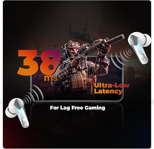 Cosmic Byte CosmoBuds X200 True Wireless Earbuds (TWS), BT 5.3, 38 ms Latenz GOD Mode™, Musikmodus, 40 Stunden, ENC, IPX5, Sprachassistent