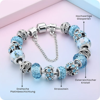 YouBella Jewellery Silver Plated Stylish Latest Crystal Bracelet Bangle Jewellery For Girls and Women (Blue)