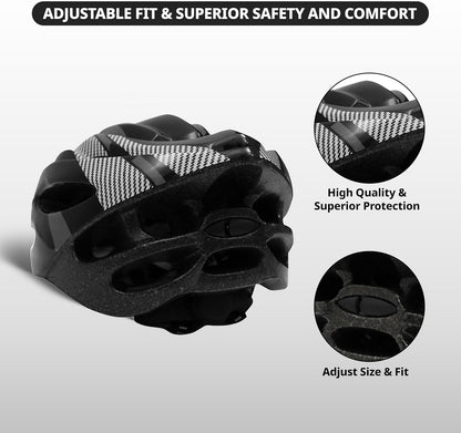 Endless EL1049 Cycle and Skates Helmet with Adjustable Strap | with Inside Cushioning Padding for Comfort | for Adults, Women and Men| Free Size| Material : Polycarbonate, EPS
