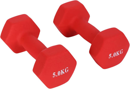 Endless Neoprene Coated Fixed Dumbbell for Gym Exercises | Material: Iron with Vinyl Coat | Weights for Women and Men | Color: Multicolor