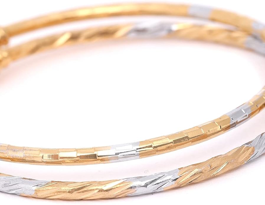 YouBella Silber und Gold Basismetall vergoldet Stilvolle verstellbare Armband für Mädchen und Frauen (Combo von 2)