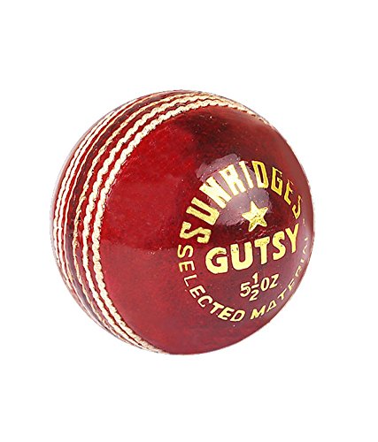 SS Gutsy Cricketball aus Leder (Rot, 6 Stück) | Wasserfester Lederball | Geeignet für Übungsspiele | Turnierspiel | Hochwertiger Kork