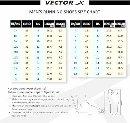 Vector X RS-1300 Running/Jogging/Walking Gym Unisex Laceup Light Weight Schuhe