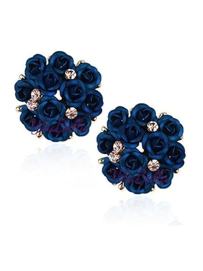 YouBella Schmuck für Frauen Ohrringe Crystal Rose Form Floral Ohrstecker für Mädchen und Frauen