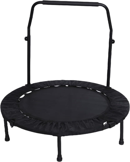 Endlos 40“ faltbares Mini-Trampolin mit Griff und Max. Belastung 220 Kg | Schwarz & Rot | Material: Legierter Stahl, Nylon | Indoor und Outdoor Fitness Workouts | Anti-Rutsch | Perfekt für Aerobic-Übungen