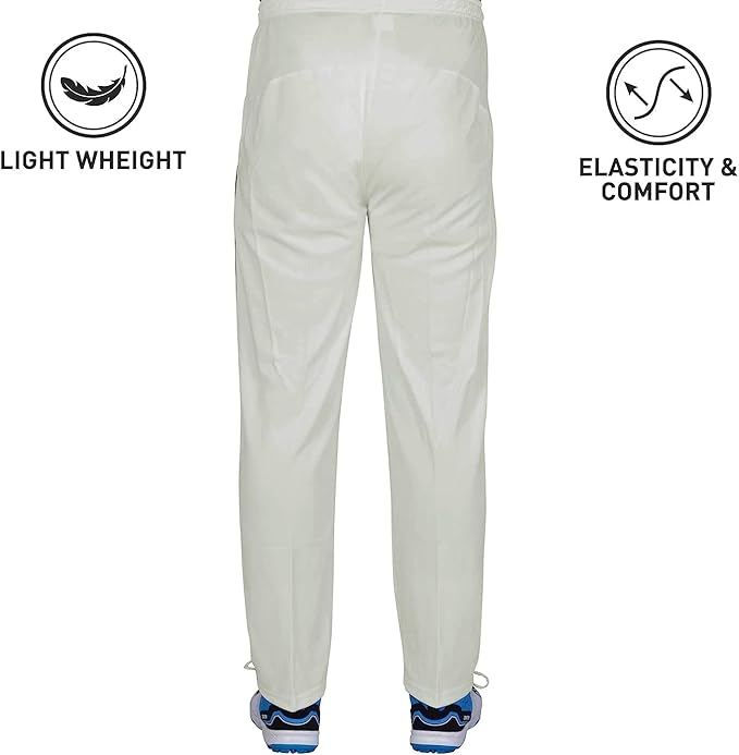 DSC 1500301 Passion Cricket Pants für Männer | Polyester Pants | Cricket Kit | Geeignet für Batting, Bowling, Fielding und Wicket Keeping | Weiße Pants | Größe : M