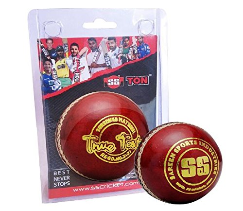 SS True Test Cricketball (Rot, 6er-Pack)| Wasserfester Lederball | Geeignet für Übungsspiele | Turnierspiel | Hochwertiger Kork