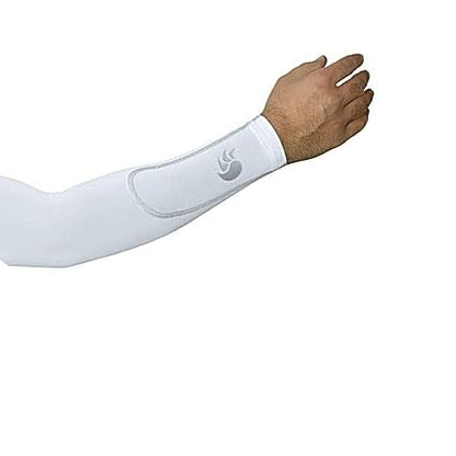 DSC Compression Arm Sleeve | Weiß | Größe: Medium | Unisex | Sonnenschutz | Perfekt für Outdoor- und Sportaktivitäten | Performance Stretch & Feuchtigkeitsabtransport