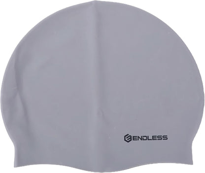 Endless EL1019 Classic, comfortable, simple silicone swimming cap | Black | Fully elastic, waterproof swimming cap for long and short hair with thicker brim | For adults, women and men