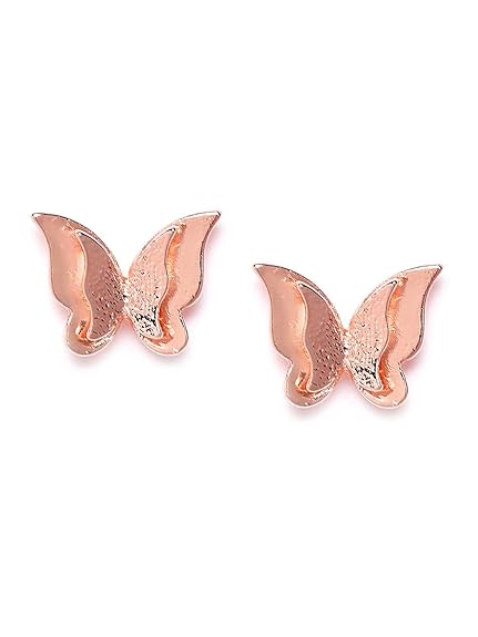 YouBella Jewelry Butterfly Design Gold Surgical Steel Stud Earrings for Girls and Women