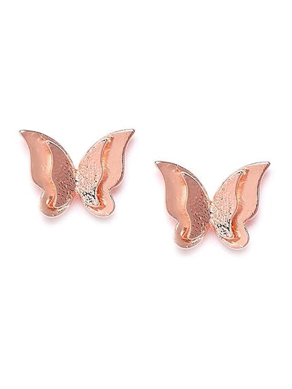 YouBella Jewelry Butterfly Design Gold Surgical Steel Stud Earrings for Girls and Women