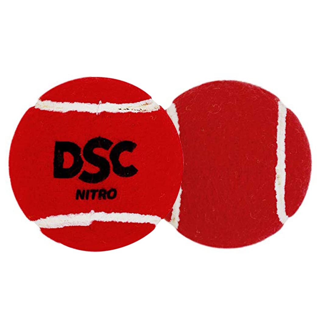 DSC Nitro Heavy Tennis Cricket Ball (12er Pack) | Leder | Geeignet für Übungsspiel | Training | Hartplatz | Rasen