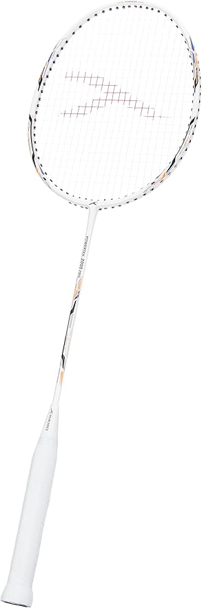 HUNDRED Powertek 2000 PRO Badmintonschläger mit Vollbespannung (Größe: Standard, Griffgröße: G6) | Besaitung | Material: Graphit | Für fortgeschrittene Spieler | Gewicht: 90 Gramm | Maximale Saitenspannung - 22-24lbs