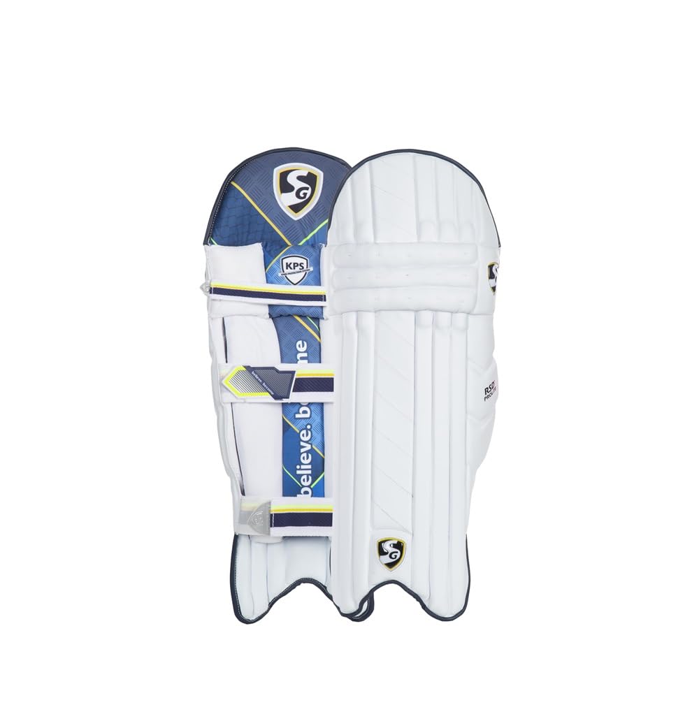 SG RSD Prolite Batting Leg Guard for Men & Boys | Color: White | Closure Type: Hook and Loop | Leg Protection for Cricket | Cricket Safety Equipment | Cricket Pads | Batting Leg Armor