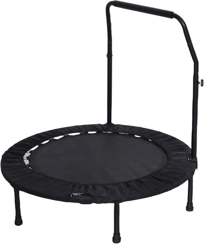 Endlos 40“ faltbares Mini-Trampolin mit Griff und Max. Belastung 220 Kg | Schwarz & Rot | Material: Legierter Stahl, Nylon | Indoor und Outdoor Fitness Workouts | Anti-Rutsch | Perfekt für Aerobic-Übungen