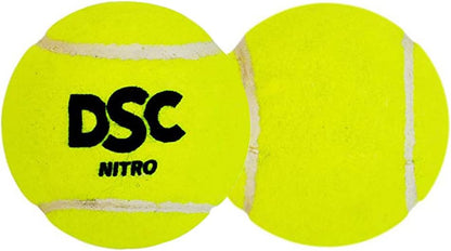 DSC Nitro Junior Senior Light Tennis Cricket Ball (Green, Pack of 6) | Leather | Suitable for practice match | Training | Hard court | Grass