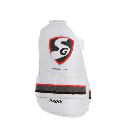 SG Radix RH Inner Thigh Pads | Size: Adult | Material: Polyurethane (PU) | For Men & Boys | Lightweight | Durable | Adjustable | High density foam | Soft and absorbent | Elastic Velcro straps | For extra protection