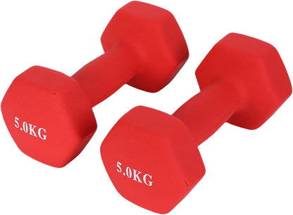Endless Neoprene Coated Fixed Dumbbell for Gym Exercises | Material: Iron with Vinyl Coat | Weights for Women and Men | Color: Multicolor