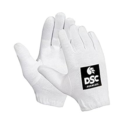 DSC Motion Cricket Inner Gloves (White, Youth) | Material: Cotton | For batting and fielding | Faster sweat absorption | Better grip on the ball