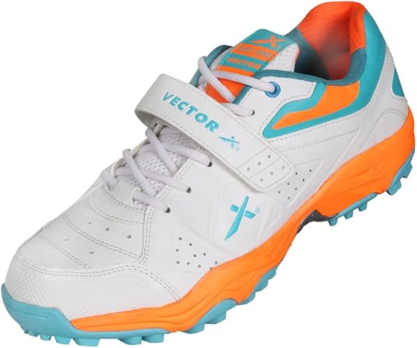 Vector X CKT-200 Cricketschuhe | Farbe: Mehrfarbig | Größe: 6 UK/ 7 US/ 40 EU | Material: PU | Für Männer & Jungen | Gepolsterter Knöchelkragen | Gepolstertes Fußbett