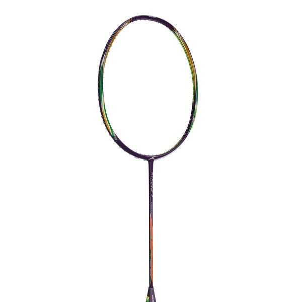 „Hundred HYFONIC 7 (4U) LILA/GRÜN Badmintonschläger, Material: Hyperweave-Kohlefaser,  Griff: G6”
