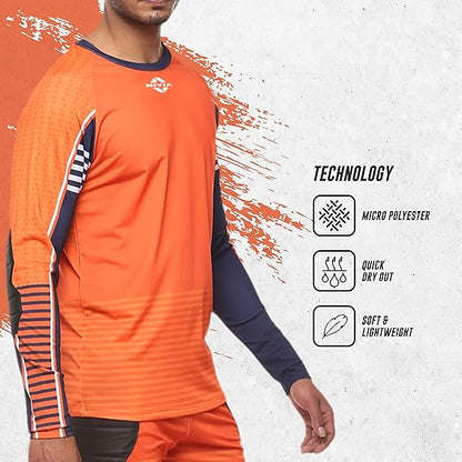 NIVIA Dominator Torwarttrikot-Set für Herren (orange/marineblau, XL)