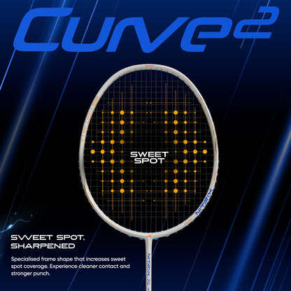 Hundred Nitrix 70 Volta Badmintonschläger mit Vollschutz | ≤32 lbs | Kopfschwer – Kraft und Geschwindigkeit | Hochwertige Carbon-Konstruktion | Aggressive Smashes und schnelle Clears (Weiß/Kupfer)