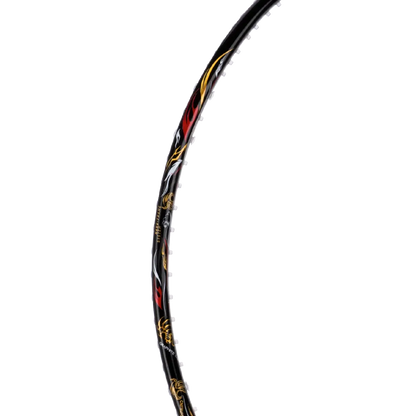 HUNDRED Battle 900-4U Badminton Racket with Graphite String and Complete Racket Cover (Black)